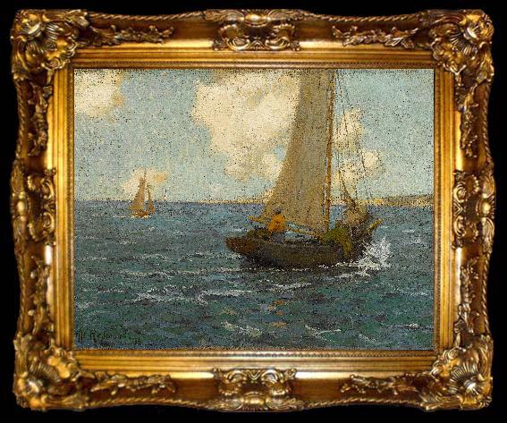 framed  Granville Redmond Sailboats on calm seas, ta009-2